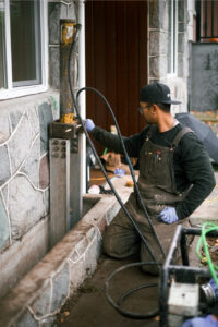 installing push piers and driving piles