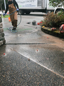 rainy vancouver sunken concrete