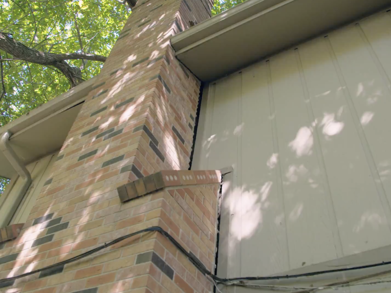 chimney leaning separating from a house