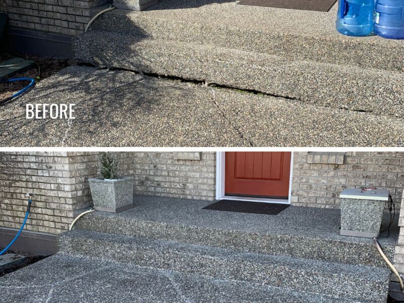 steps stairs concrete repair vancouver surrey richmond before and after