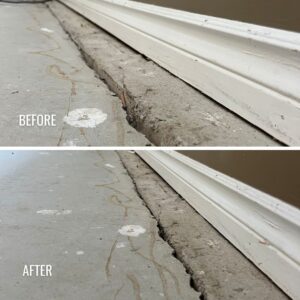 basement floor interior slab concrete repair vancouver surrey richmond before and after