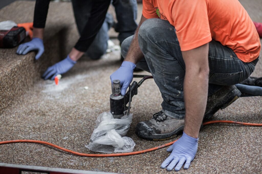 Polyurethane foam used for concrete lifting process by True Level Concrete